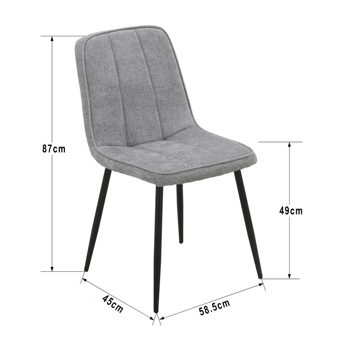 Stuhl KIM grau Webstoff B/T: ca. 45x87 cm