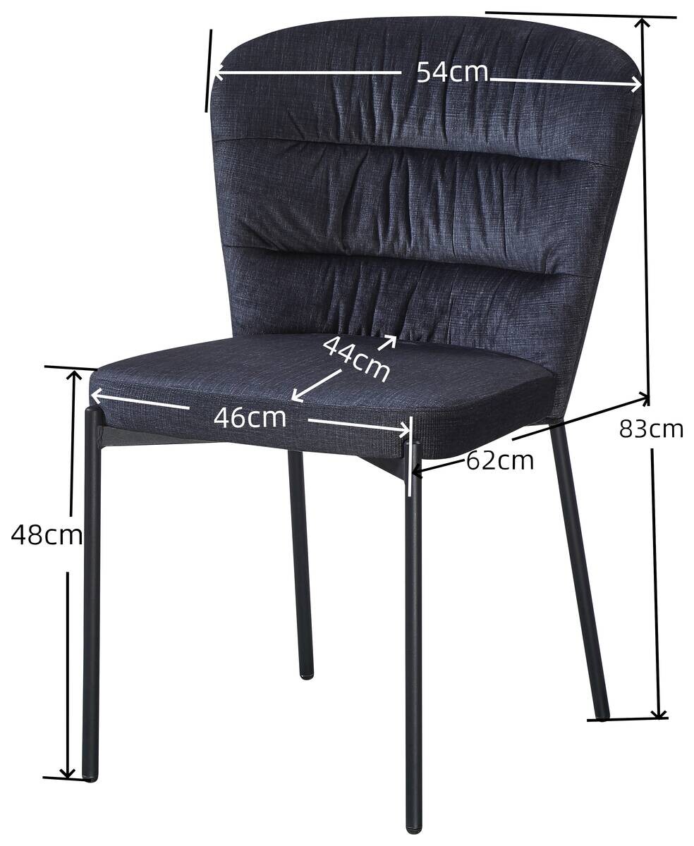 Stuhl Dora dunkelgrau Velourstoff