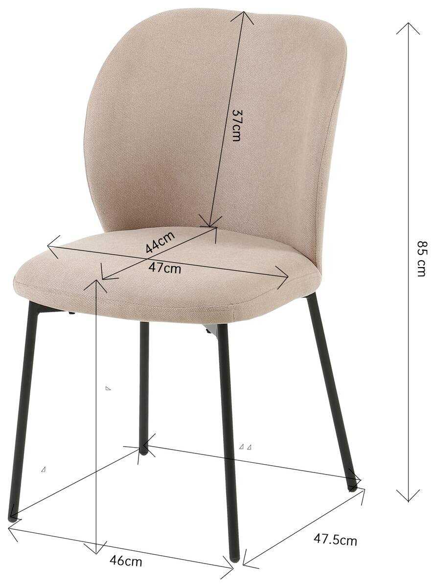 Stuhl Medina beige Webstoff B/H/T: ca. 46x85x48 cm