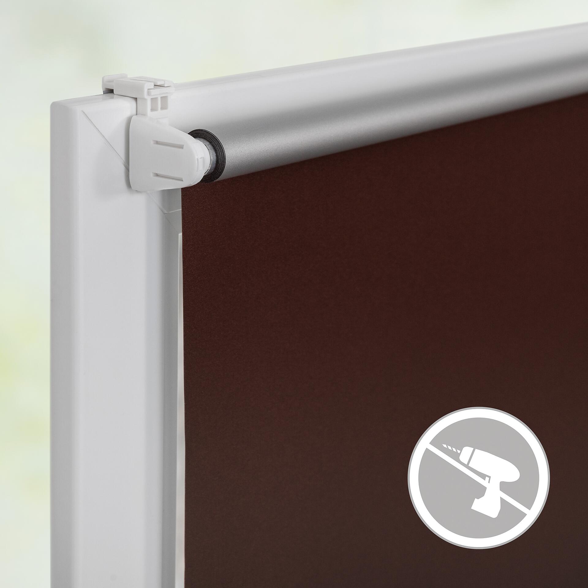 LICHTBLICK Thermo Klebe-/Klemmrollo Verdunklungsqualität braun B/L: ca. 80x150 cm