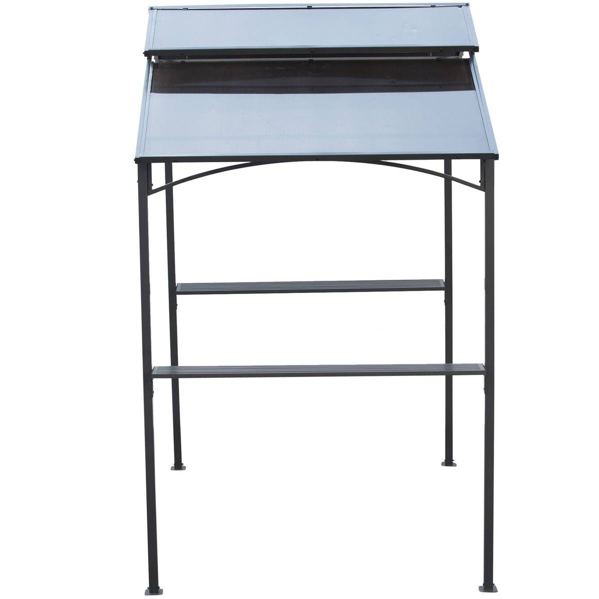 Outsunny Grillpavillon mit Flammschutzdach braun Stahl B/H/L: ca. 150x250x240 cm