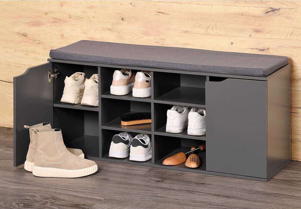 Kesper Schuhregal grau Spanplatte B/H/T: ca. 103x48x30,5 cm