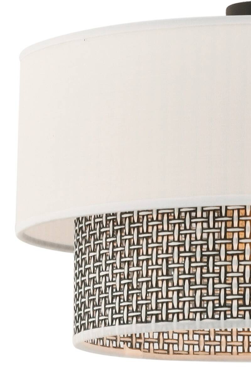 Opviq Pendelleuchte Echo grau weiß Baumwolle B/H/T/L/D: ca. 30x65x30x30x30 cm E27 1 Brennstellen