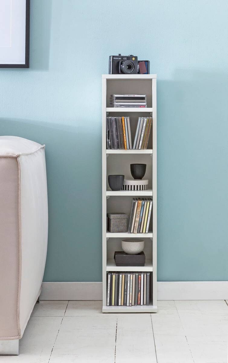 CD Regal weiß B/H/T: ca. 21x90x20 cm