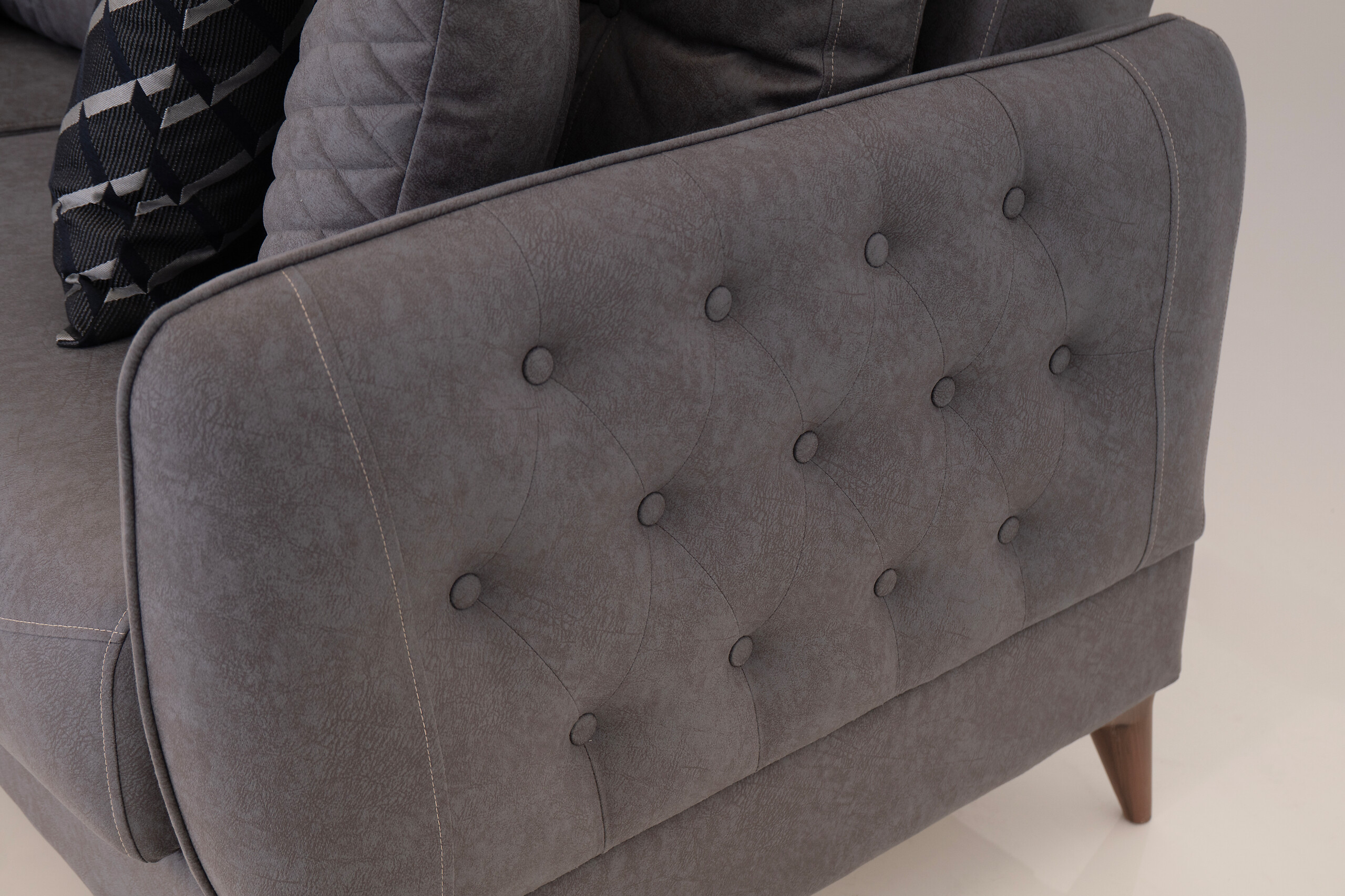 Sofa 3-2-1 Mislina blaugrau Microfaser