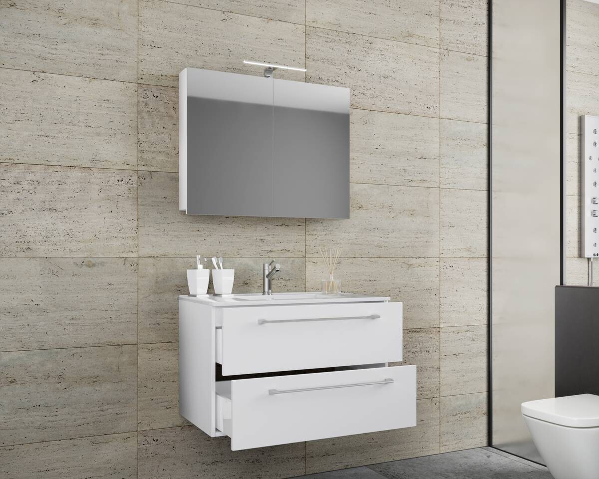 Waschplatz 3tlg-Badinos weiß B/H/T: ca. 60x50x46 cm