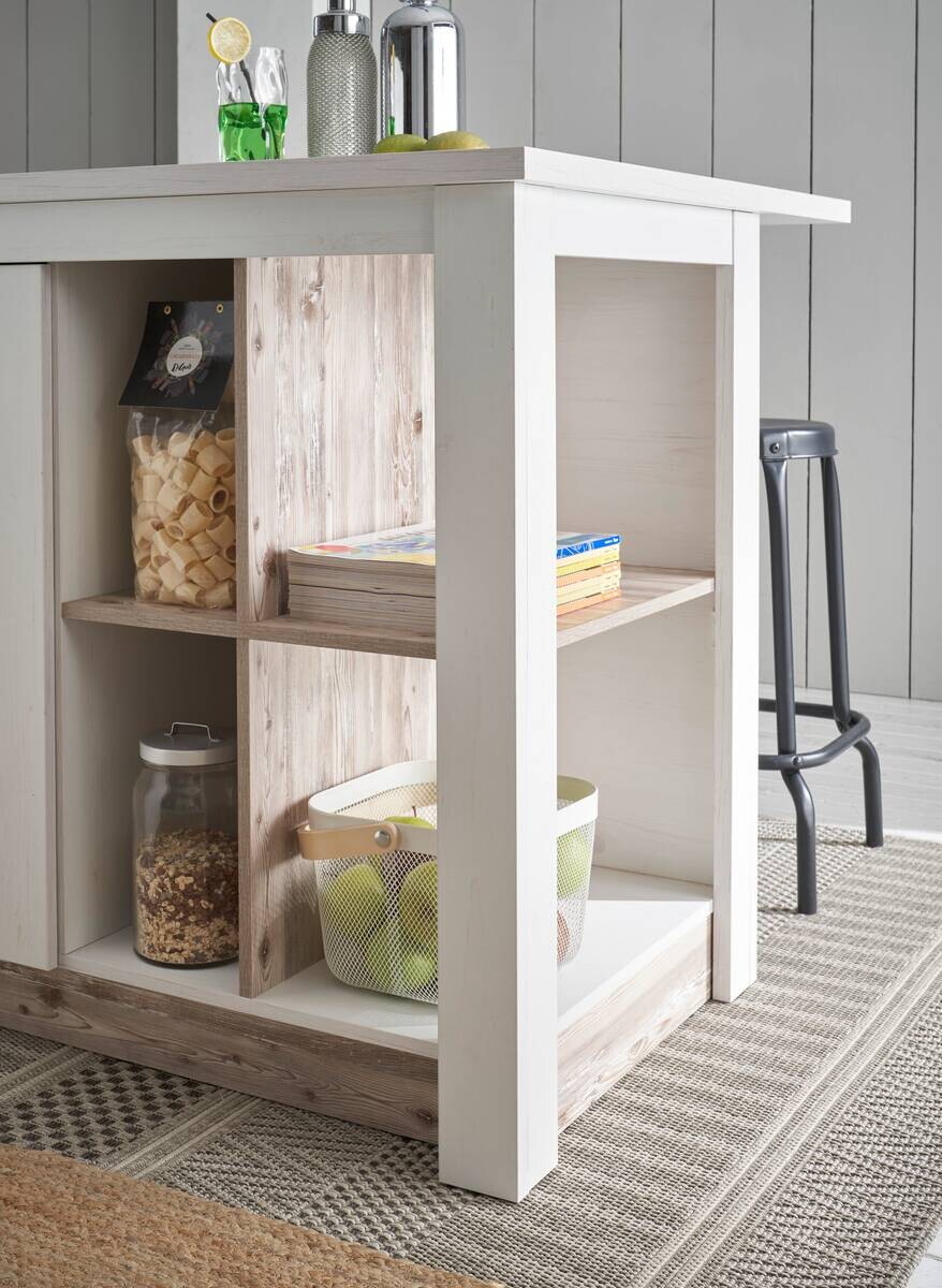 Küchentheke Florenz weiß Pinie B/H/T: ca. 161x92x90 cm