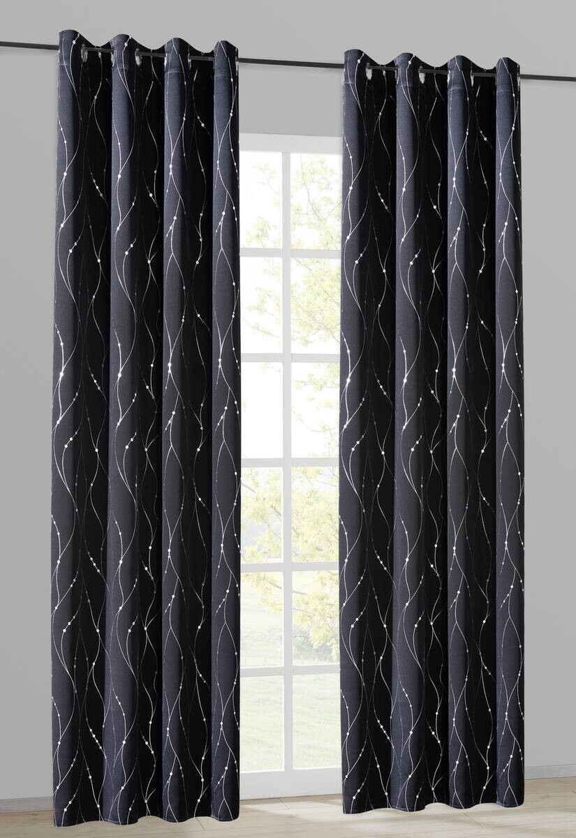 Verdunklungsvorhang Napoli schwarz B/L: ca. 135x245 cm