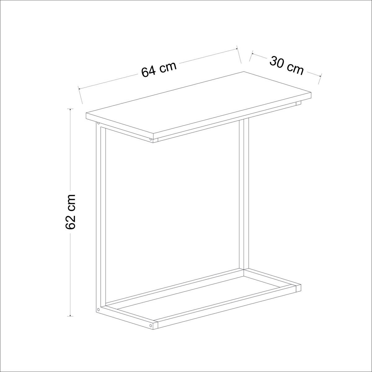 Beistelltisch Narin anthrazit gold Optik Metall B/H/T: ca. 64x62x30 cm