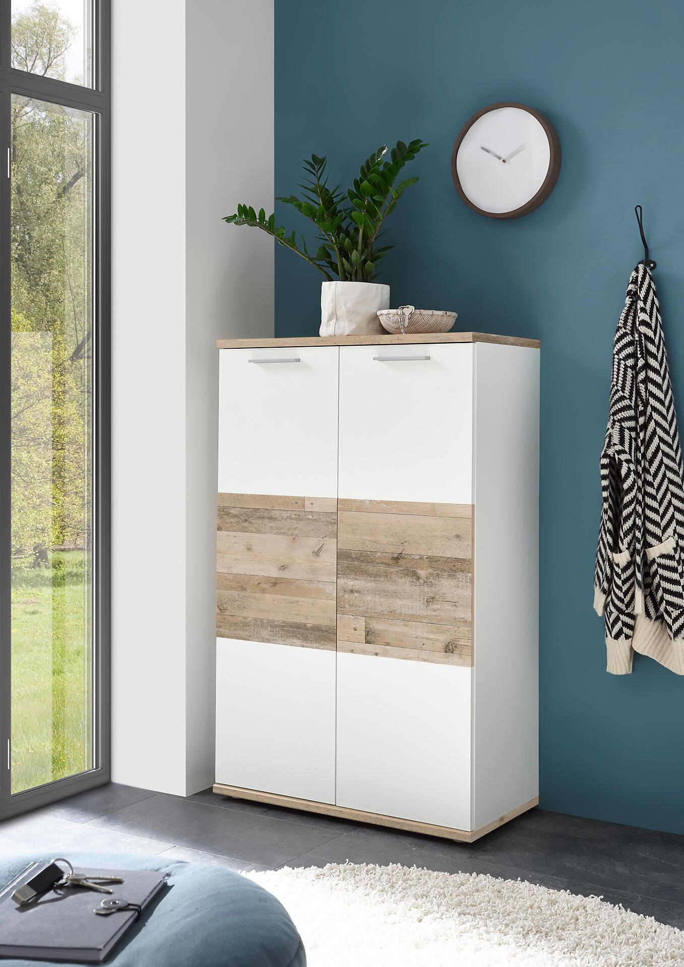 Kommode Hugo weiß Old Wood hell Nachbildung B/H/T: ca. 77x122x38 cm