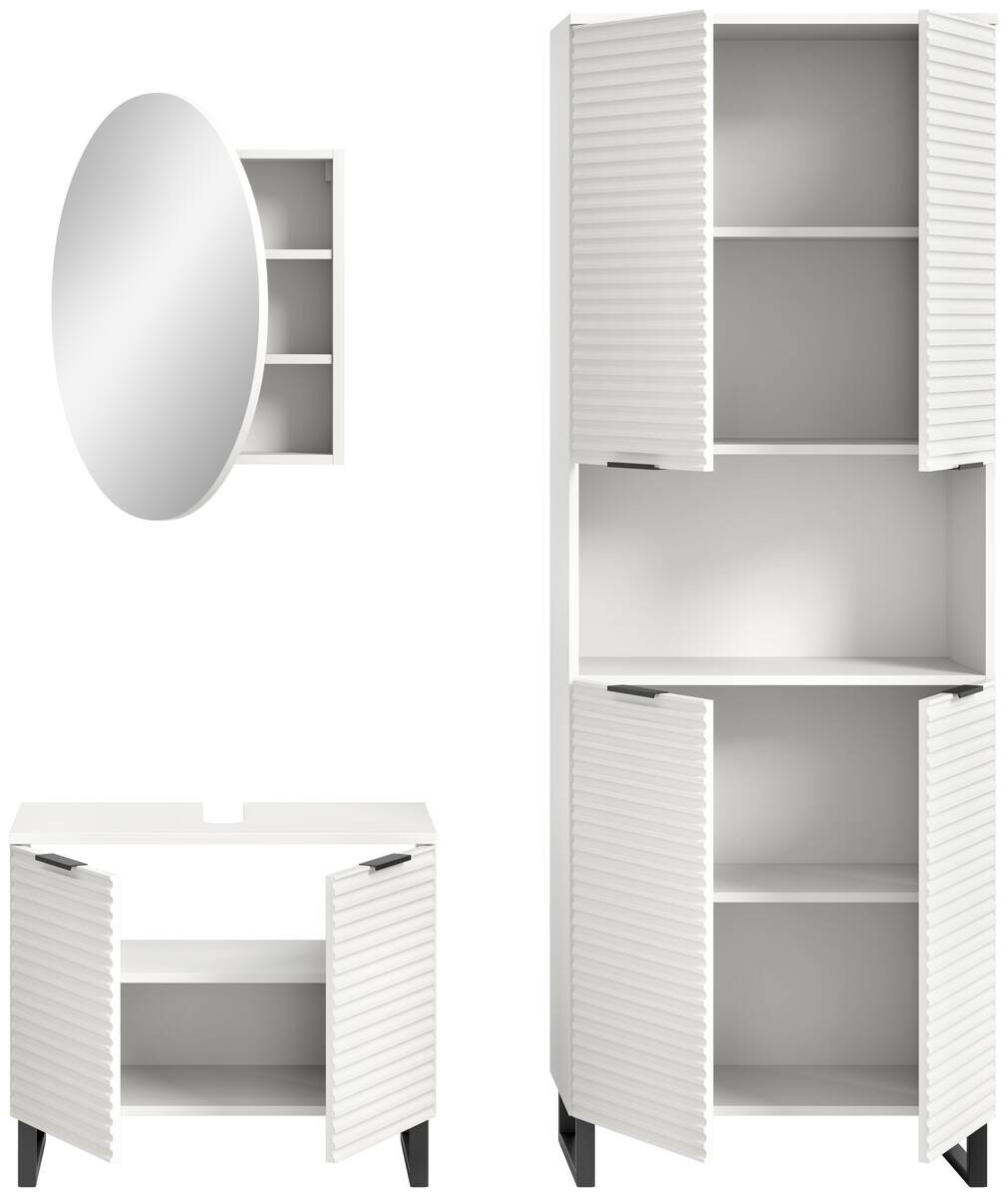 Badblock Riff weiß B/H/T: ca. 155x193x34 cm