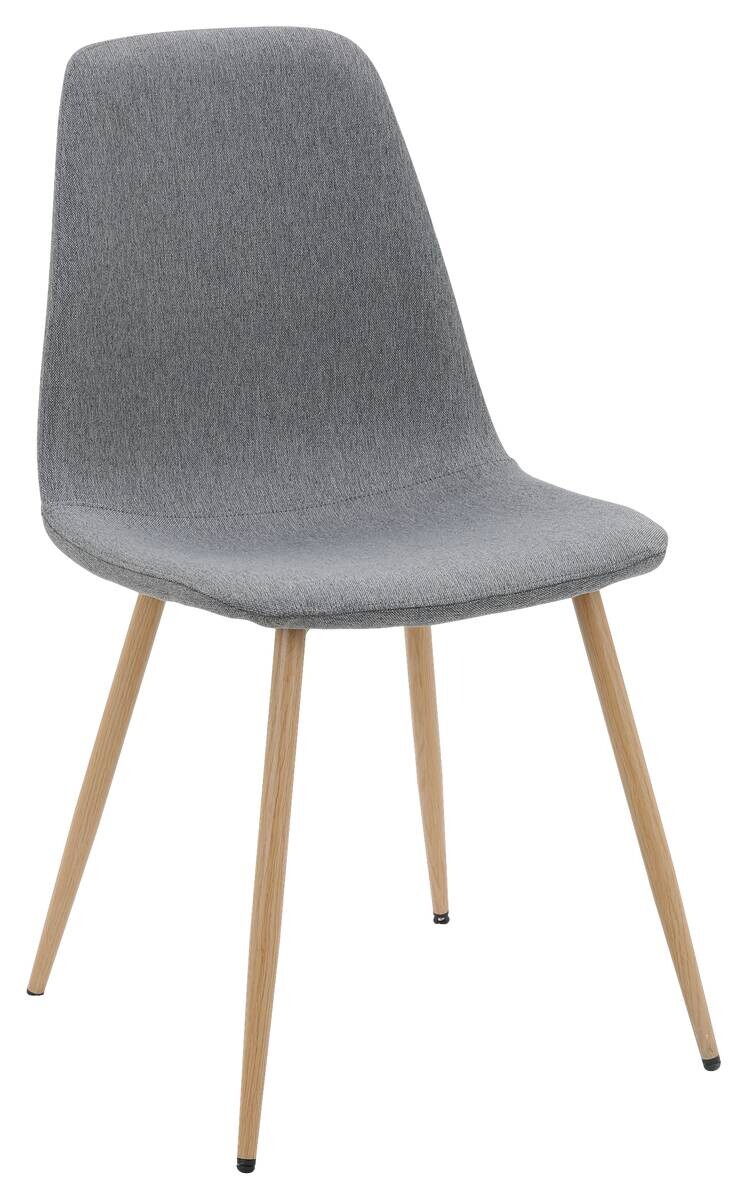 Stuhl Pia grau buche Microfaser Metall