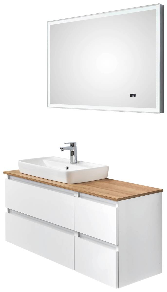 Badezimmer-Set Quickset 360 weiß glanz B/H/T: ca. 113x200x50 cm