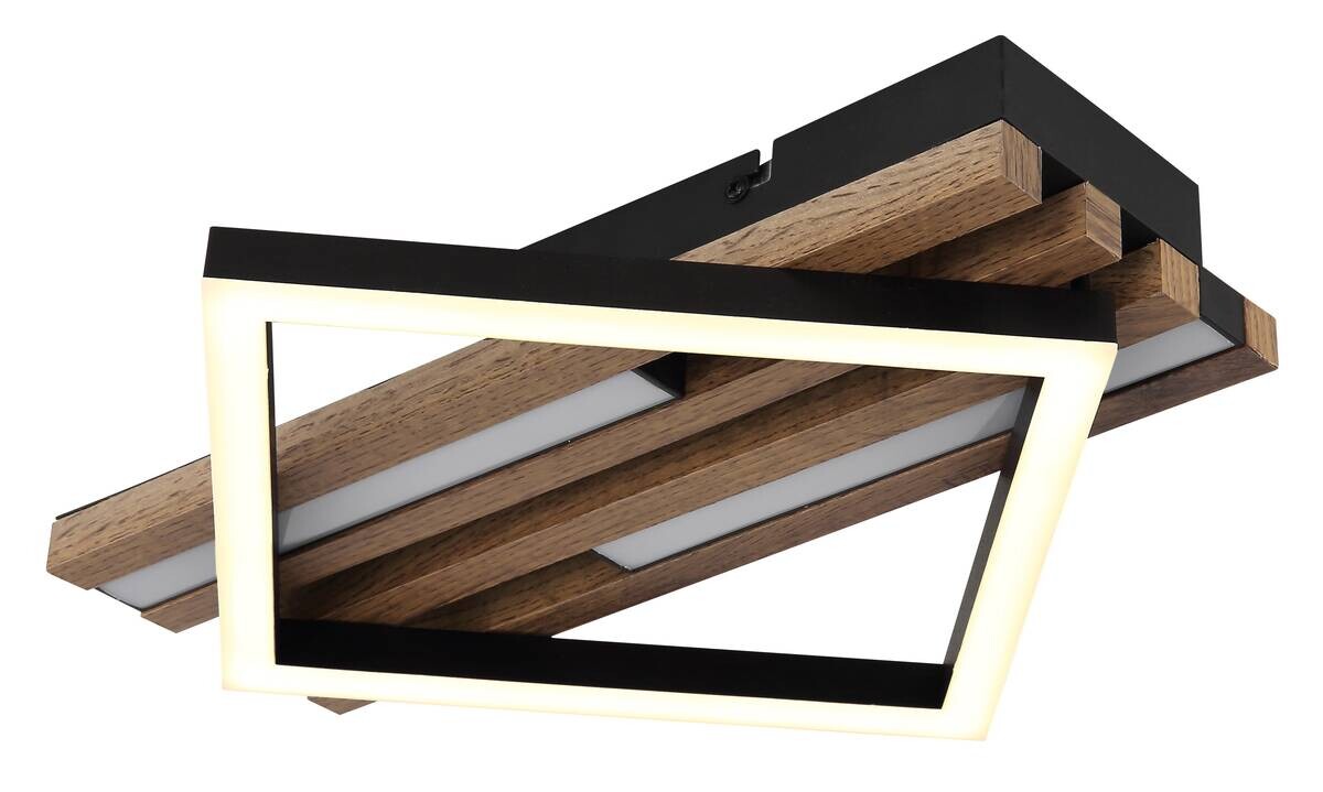 GLOBO LED-Deckenleuchte OBRIEN 67344D mattschwarz Opal Metall MDF Kunststoff B/H/L: ca. 33x7,5x31 cm 1 Brennstellen