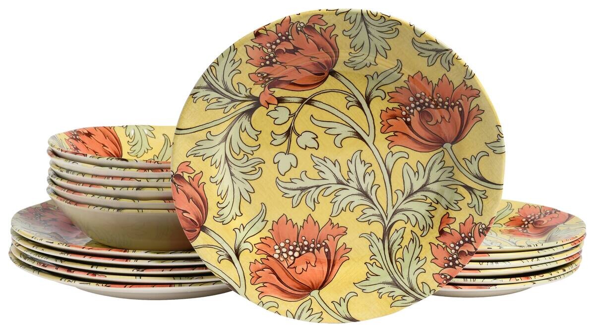 CreaTable Tafelservice Florentina gelb Steingut 18 tlg.