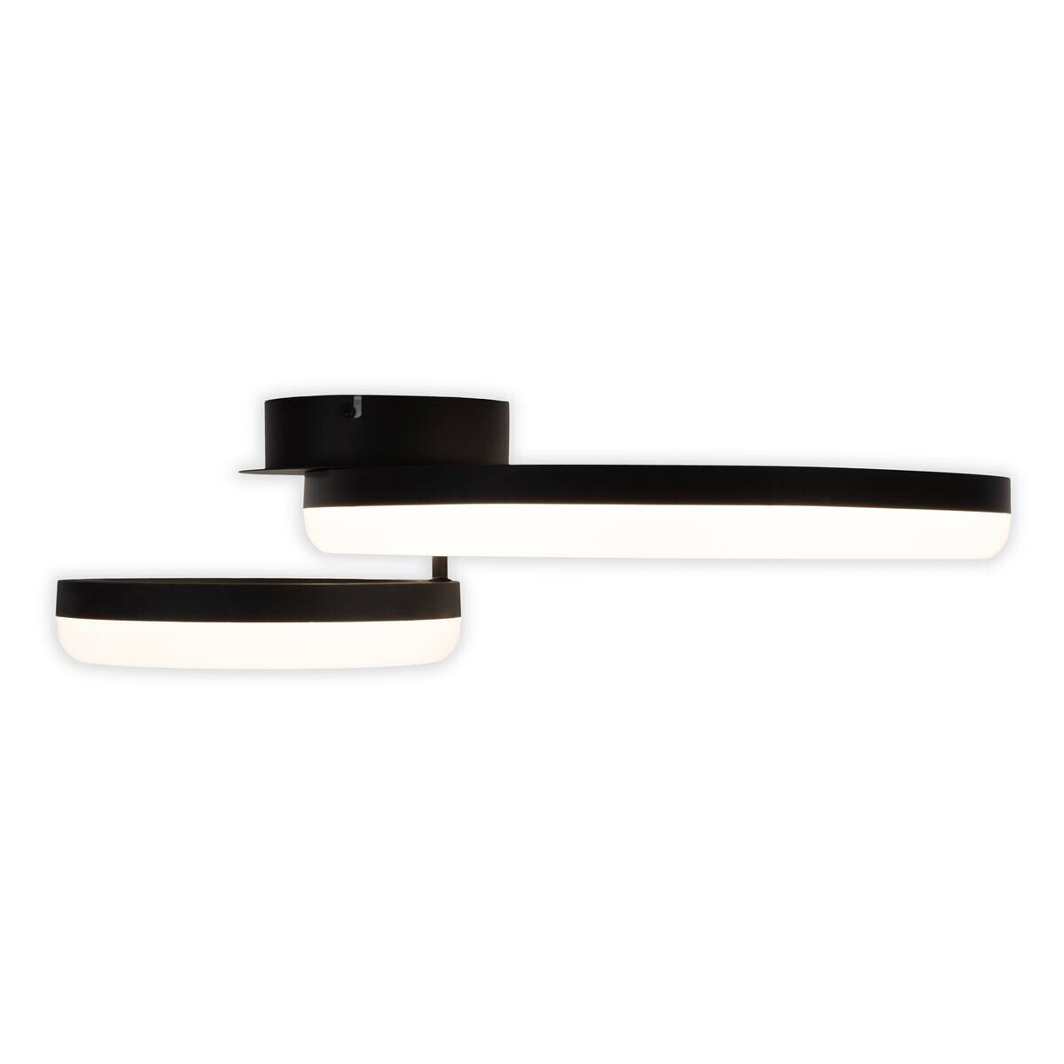 Näve Leuchten Deckenleuchte 1403422 schwarz Kunststoff Metall B/H/T: ca. 40x14x53 cm 2 Brennstellen