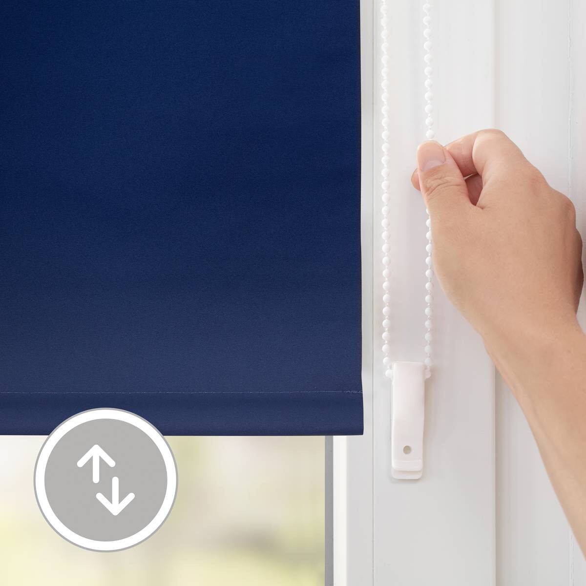 LICHTBLICK Thermo Klebe-/Klemmrollo Verdunklungsqualität blau B/L: ca. 55x150 cm