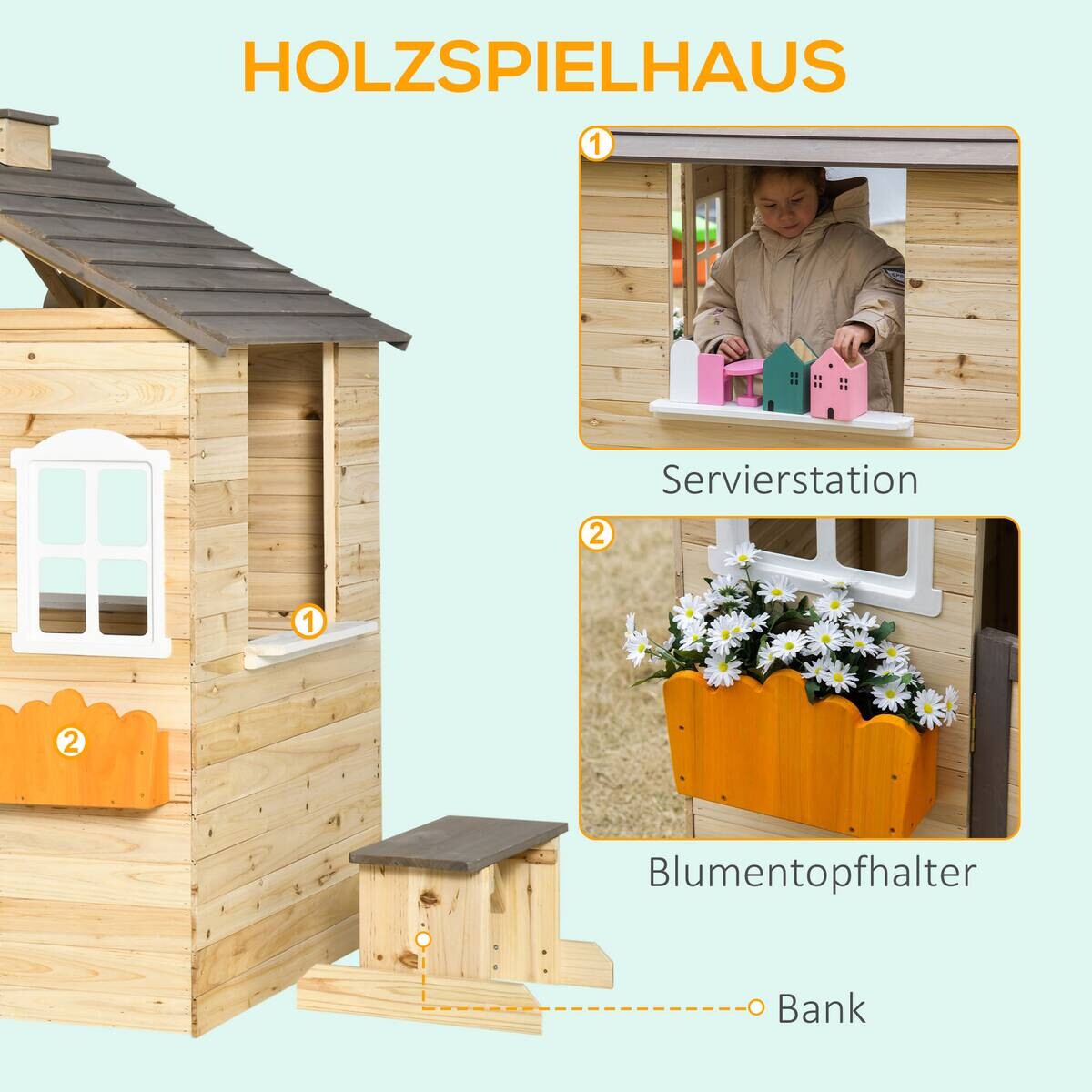 Outsunny Outdoor-Spielzeug grau B/H/L: ca. 94x113x134,5 cm