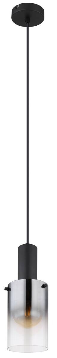 Pendelleuchte Florentina schwarz Glas Metall H/D: ca. 150x12,5 cm E27 1 Brennstellen