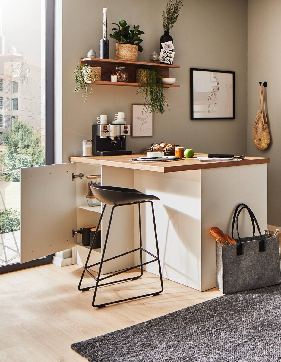 Respekta Inselküche Gabriel weiß Hochglanz B/H/T: ca. 290x200x60 cm