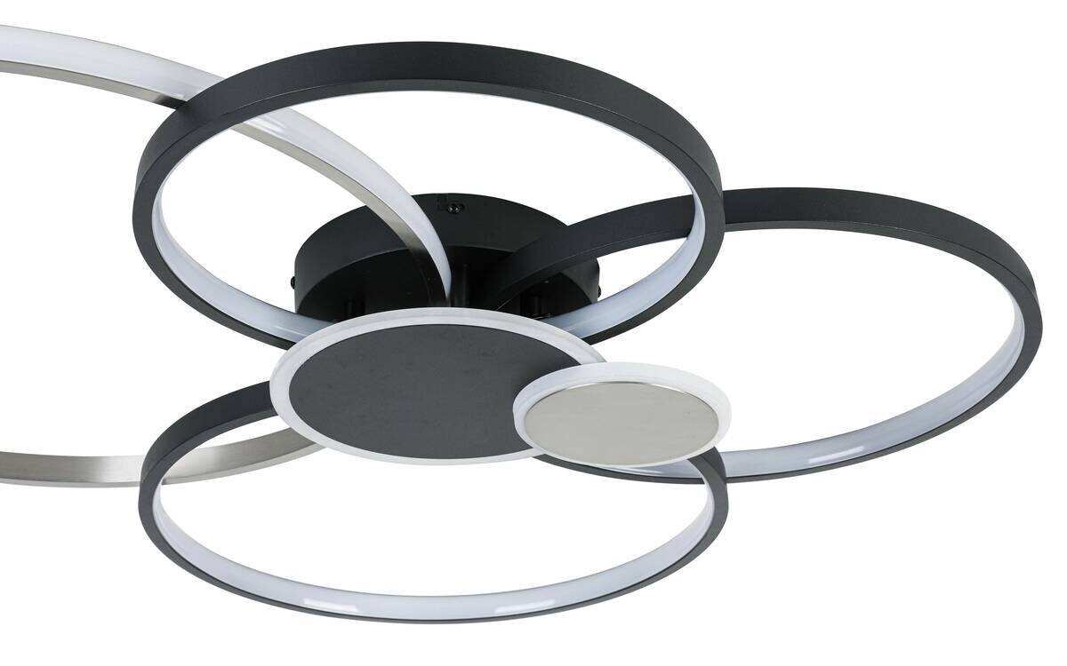 Nolo Lighting LED-Deckenleuchte Big schwarz Aluminium B/H/L: ca. 64x11x80 cm