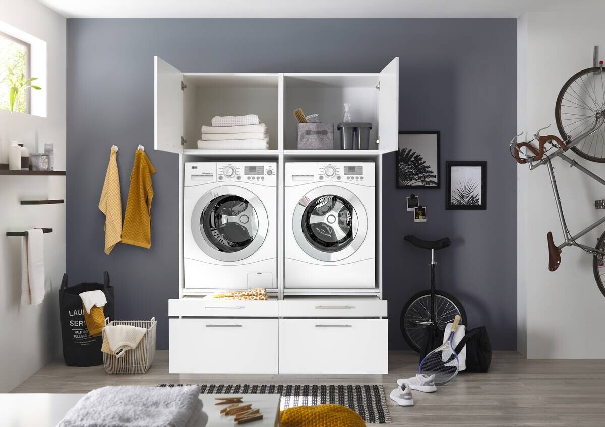 Respekta Hauswirtschaftsraum-Set Clara weiß matt B/H/T: ca. 134,8x200x67,6 cm