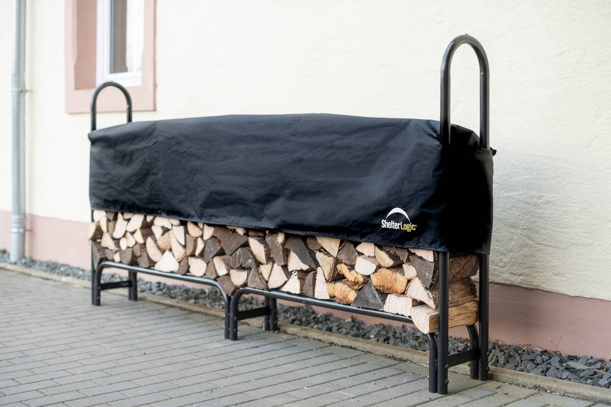 ShelterLogic Kaminholzregal schwarz B/H/L: ca. 244x118x25 cm