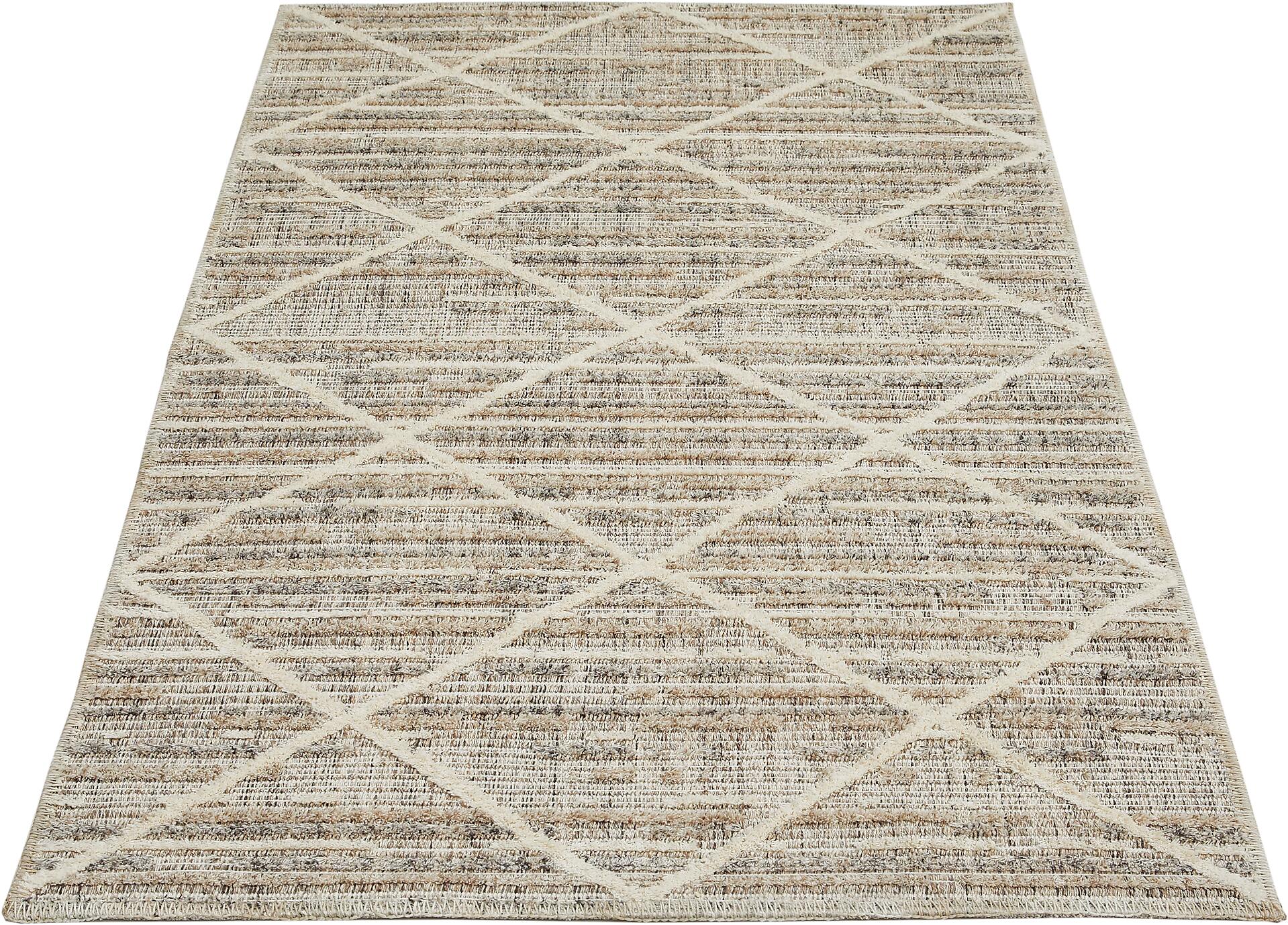 Webteppich Crosby graubraun B/L: ca. 80x150 cm Webteppich Crosby graubraun B/L: ca. 80x150 cm