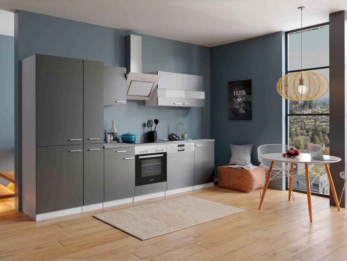 Respekta Küchenblock KB310WGCGKE178G grau B/H/T: ca. 310x200x60 cm