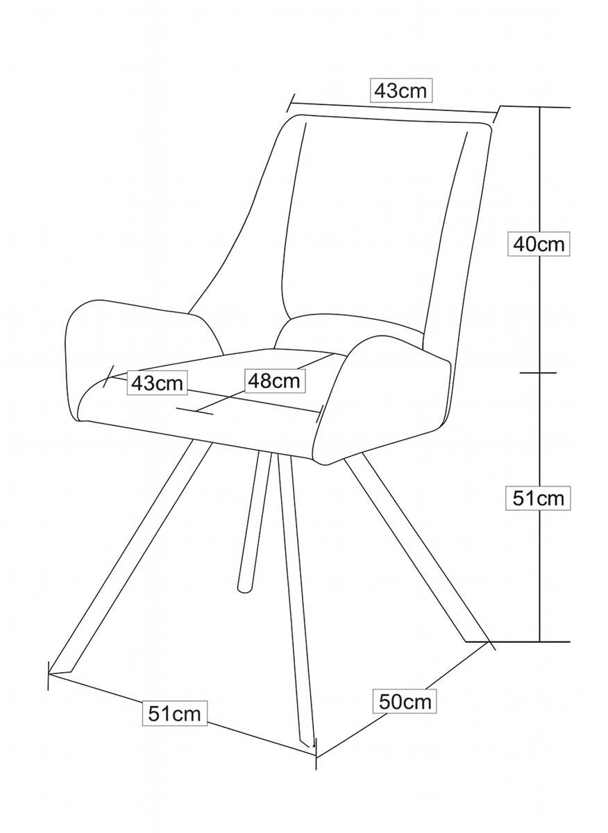 Stuhl HELEN, 2er Set creme Webstoff B/H/T: ca. 56x63x91 cm