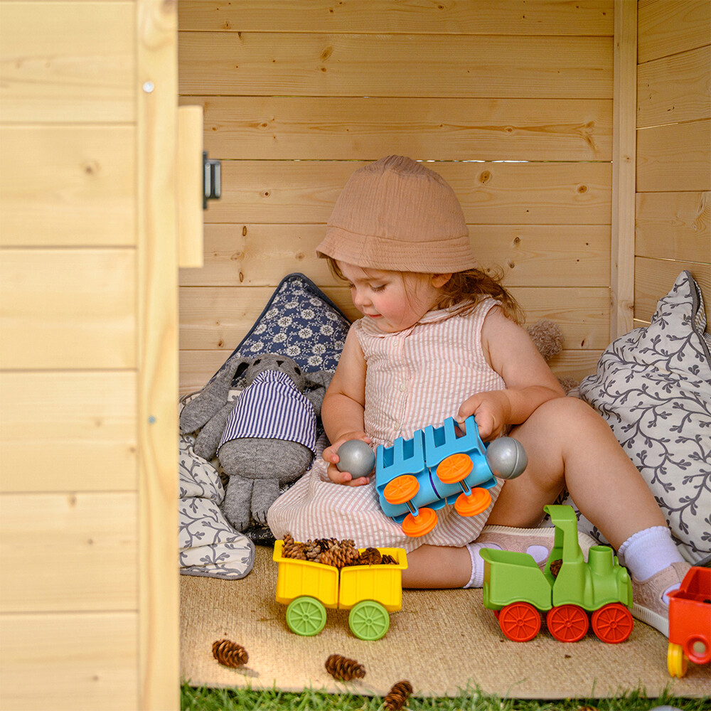 Timbela Kinderspielhaus M570M blau B/H/L: ca. 114x121x111 cm