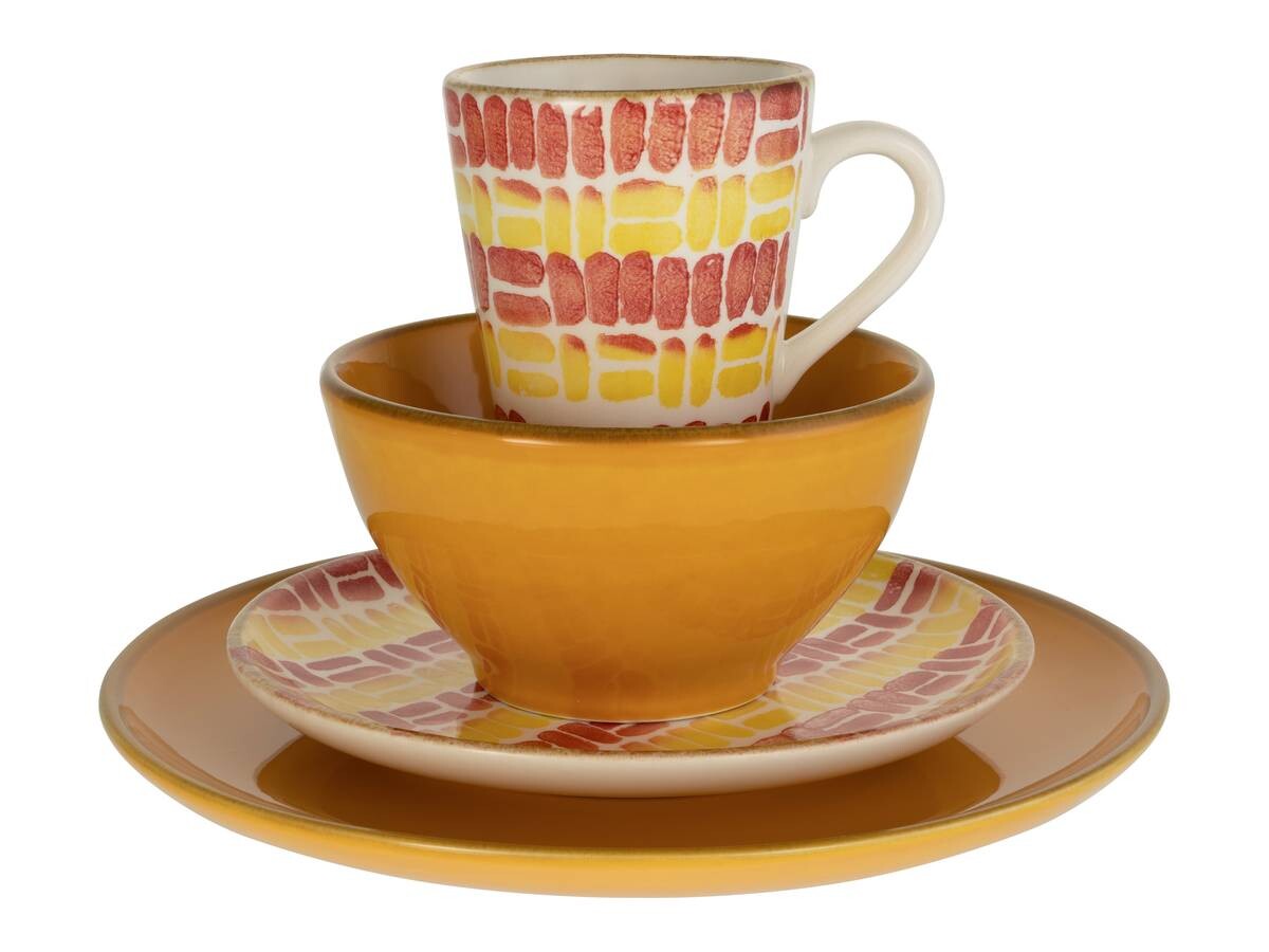 CreaTable Kombiservice MARBELLA orange Steingut 16 tlg.