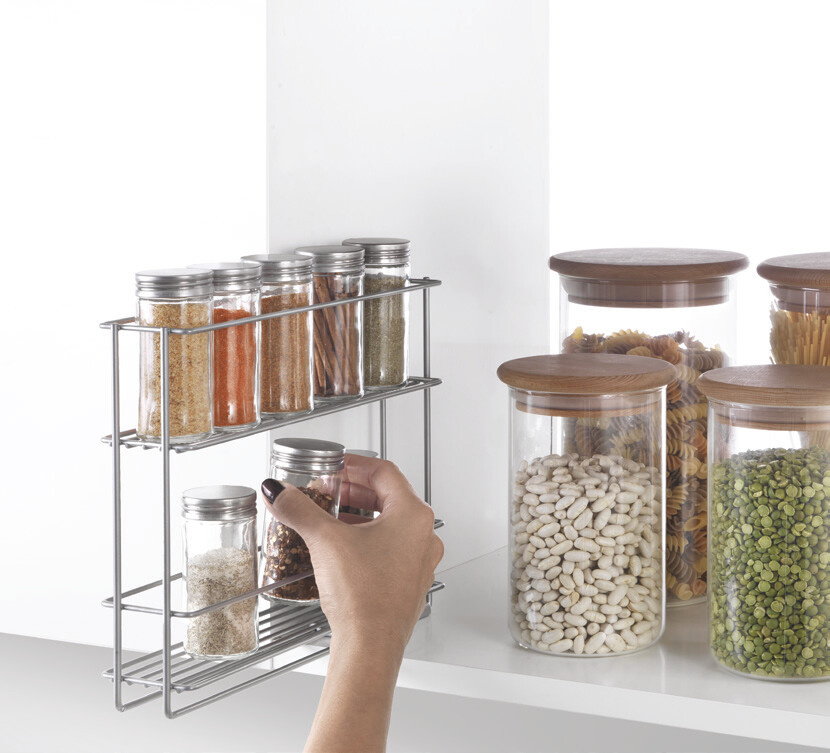 Metaltex Gewürzregal In & Out silber Metall B/H/T: ca. 28x22x6 cm