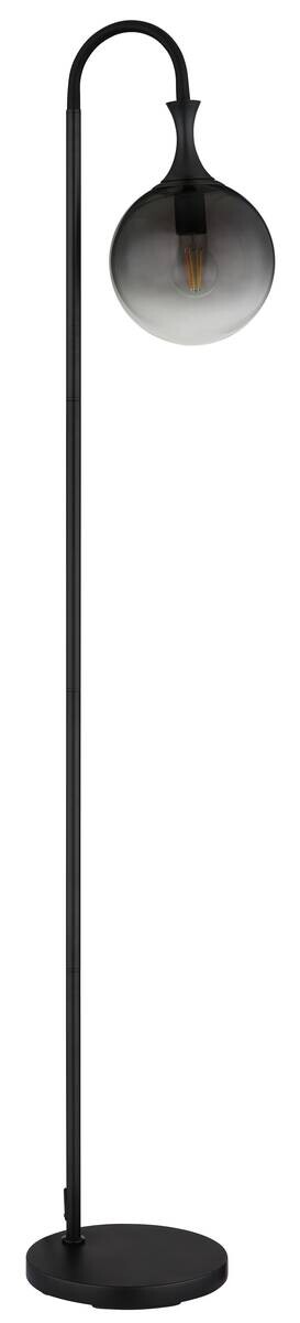 GLOBO Stehleuchte mattschwarz Rauch Kunststoff Metall Glas B/H/T: ca. 29x152x25 cm E27 1 Brennstellen