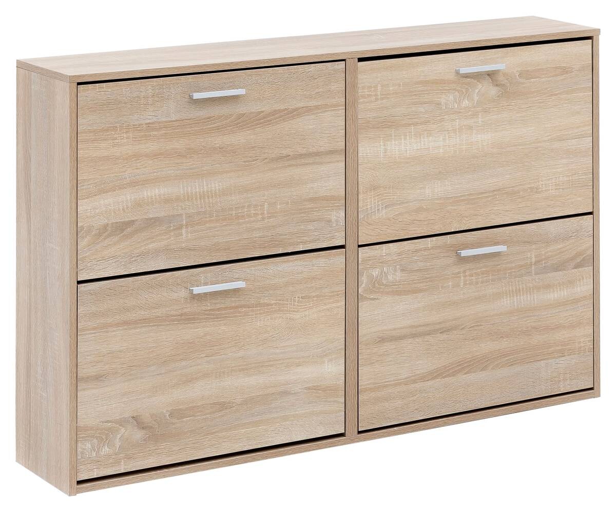 Schuhschrank Eiche Sonoma Nachbildung silber B/H/T: ca. 120x81x24 cm