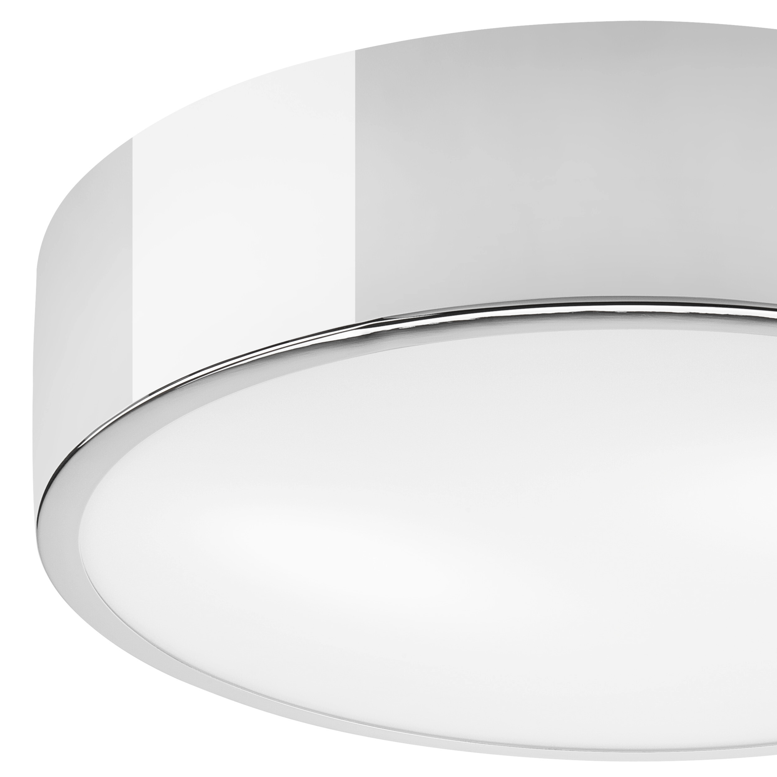 Lamkur Deckenleuchte Chrom Stahl B/H/L: ca. 27x8x27 cm E27 1 Brennstellen