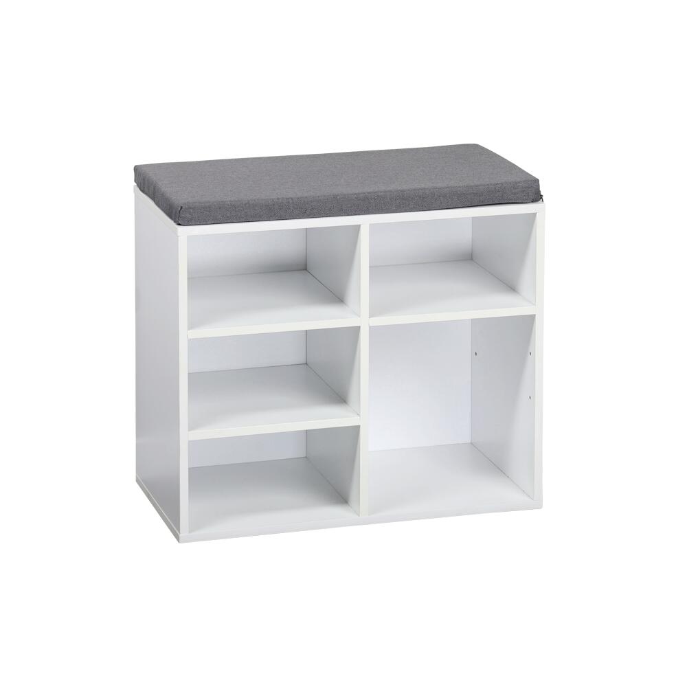 Kesper Schuhschrank mit Sitzkissen weiß Spanplatte B/H/L: ca. 29,5x48x515 cm