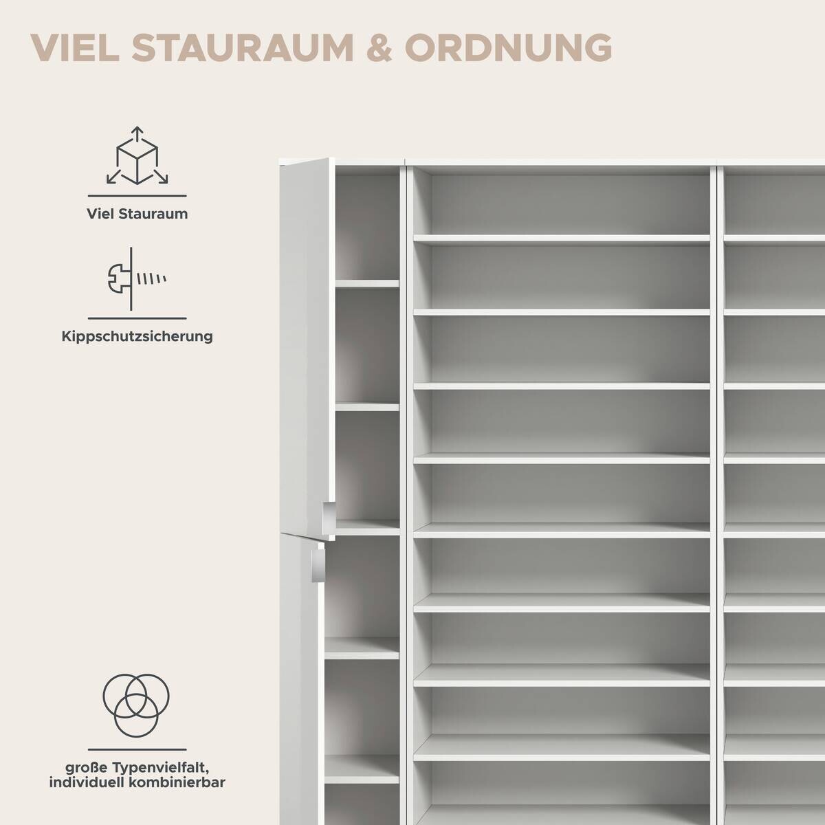 Garderobe PROJEKT X weiß weiß Hochglanz B/H/T: ca. 232x191x37 cm