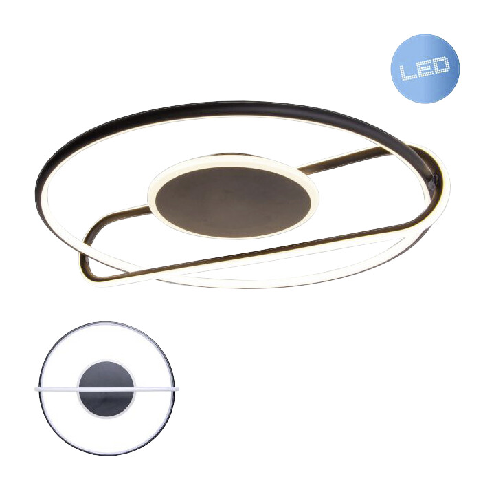 Näve Leuchten LED Deckenleuchte NV1384822 schwarz Metall B/H/L: ca. 54x13x54 cm null 1 Brennstellen