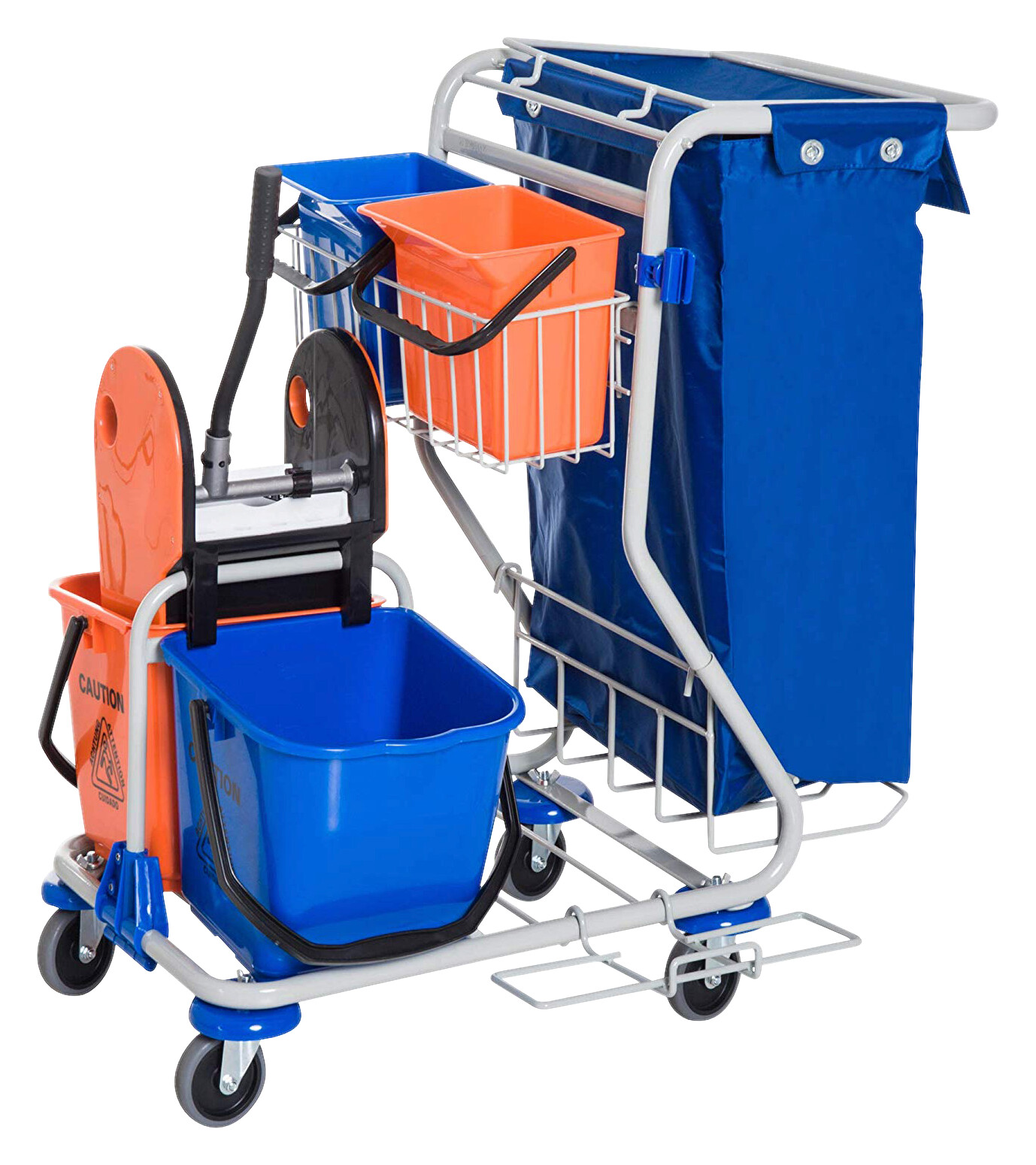 HOMCOM Putzwagen blau Kunststoff B/H/T: ca. 100x103x70 cm