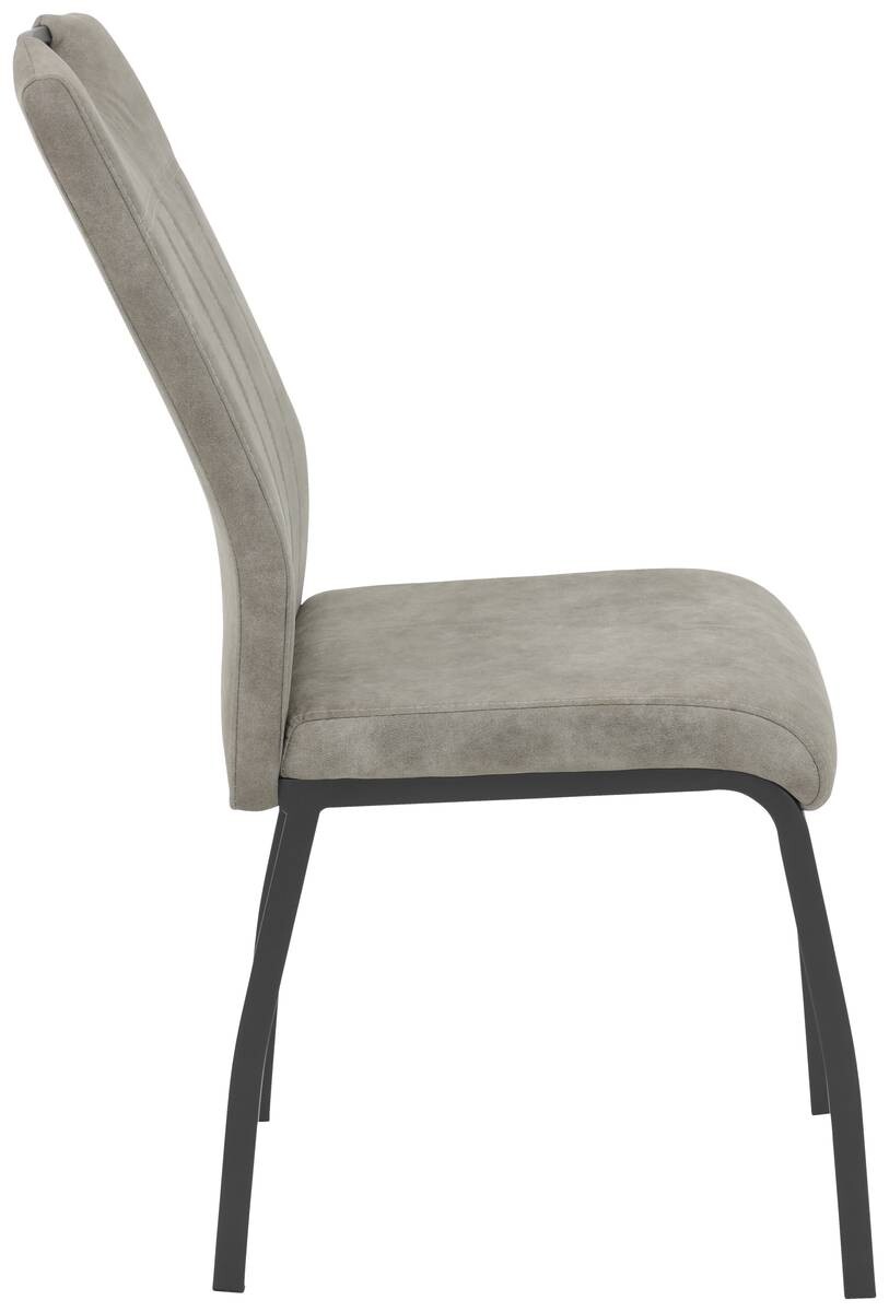 Stuhl 4er Set ELIF III grau Vintage grau Microfaser Metall B/H/T: ca. 44x96x64 cm