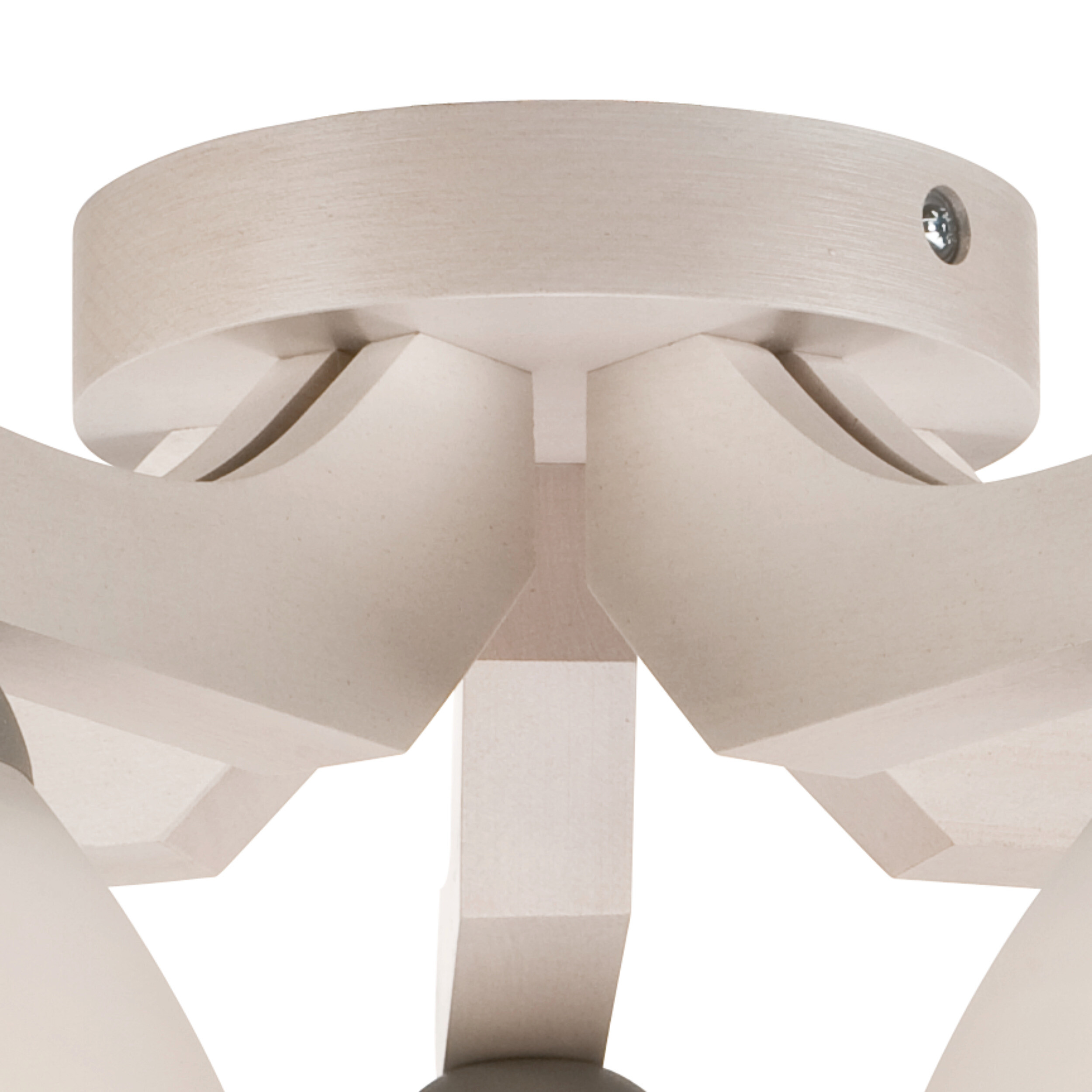 Lamkur Deckenleuchte buche weiß Stahl Glas Holz B/H/L: ca. 37x23x37 cm 5 Brennstellen