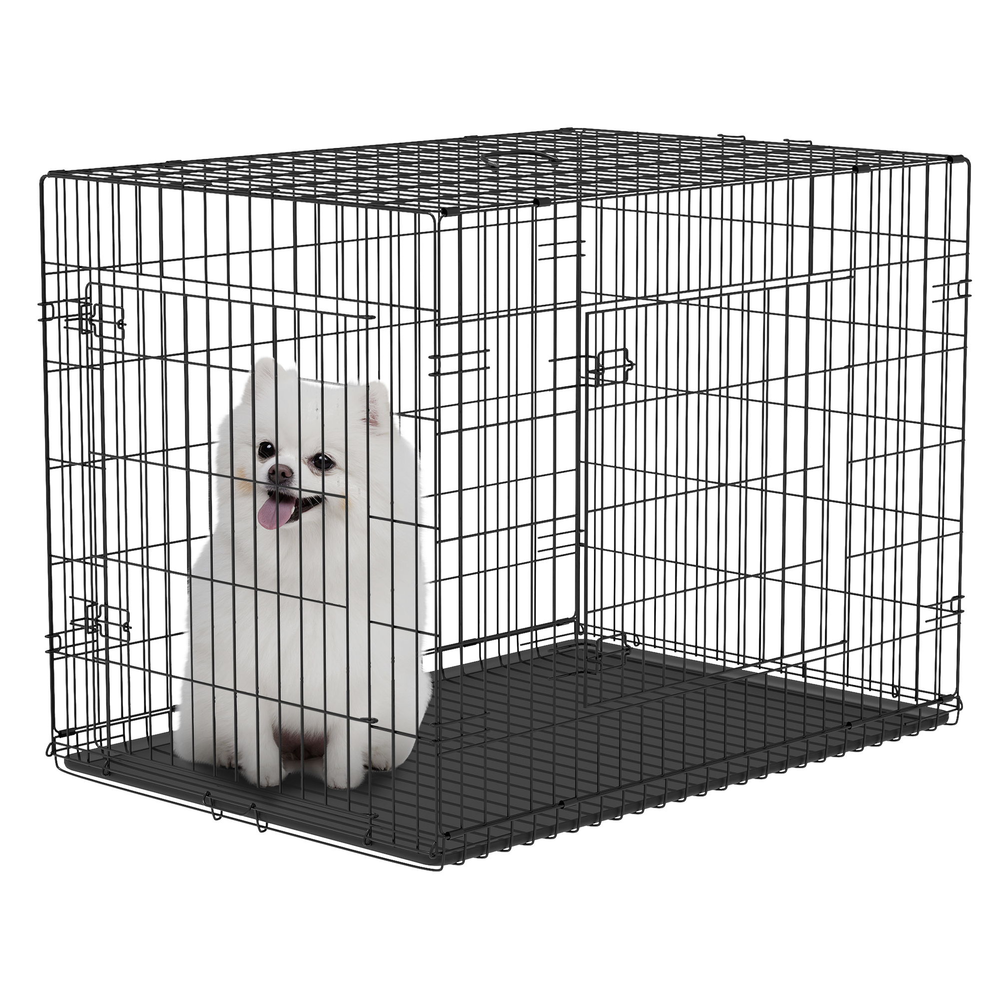 PawHut Transportkäfig schwarz Eisen B/H/L: ca. 53x57x76 cm