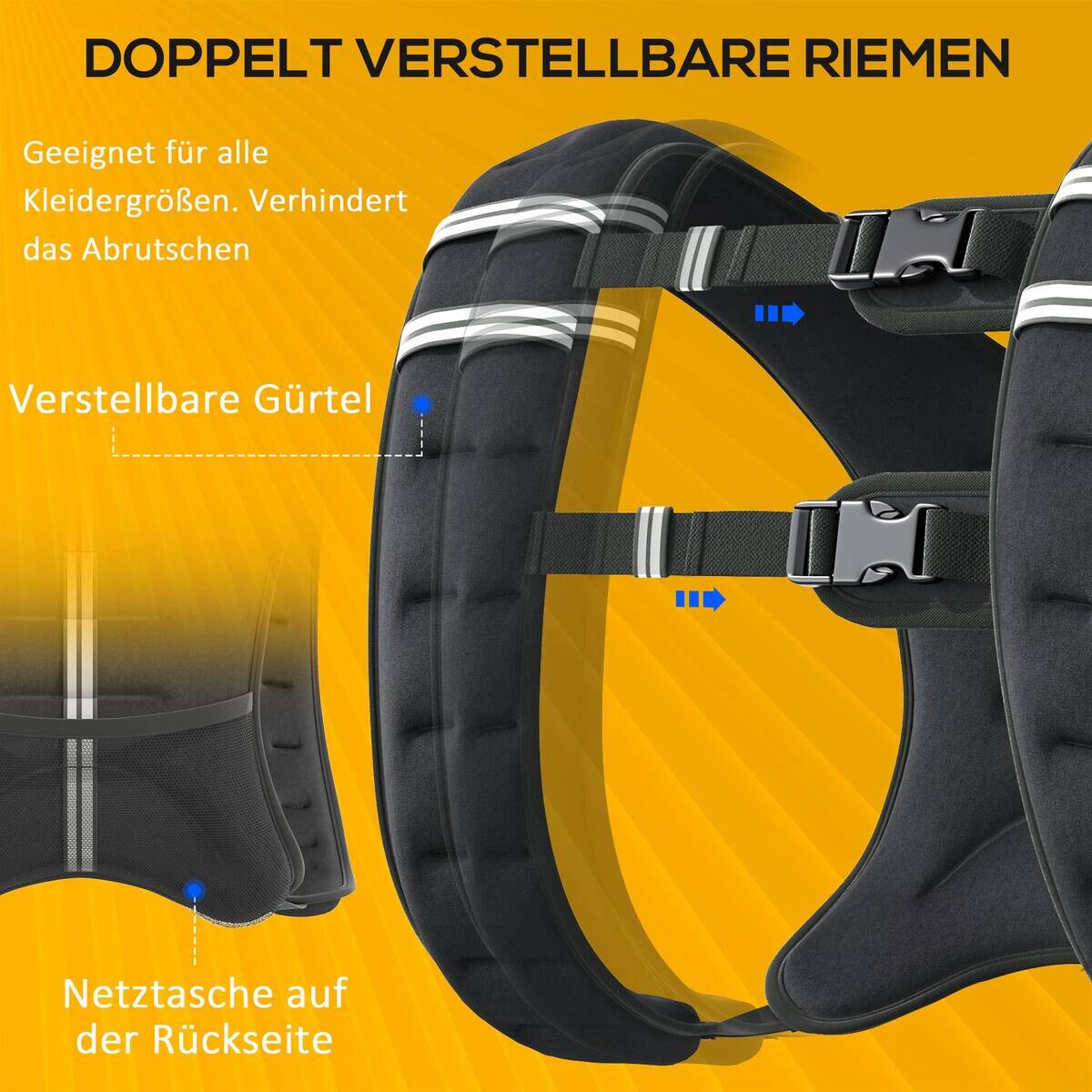 HOMCOM Fitness-Zubehör schwarz Polyester B/H/L: ca. 35x40x0,1 cm