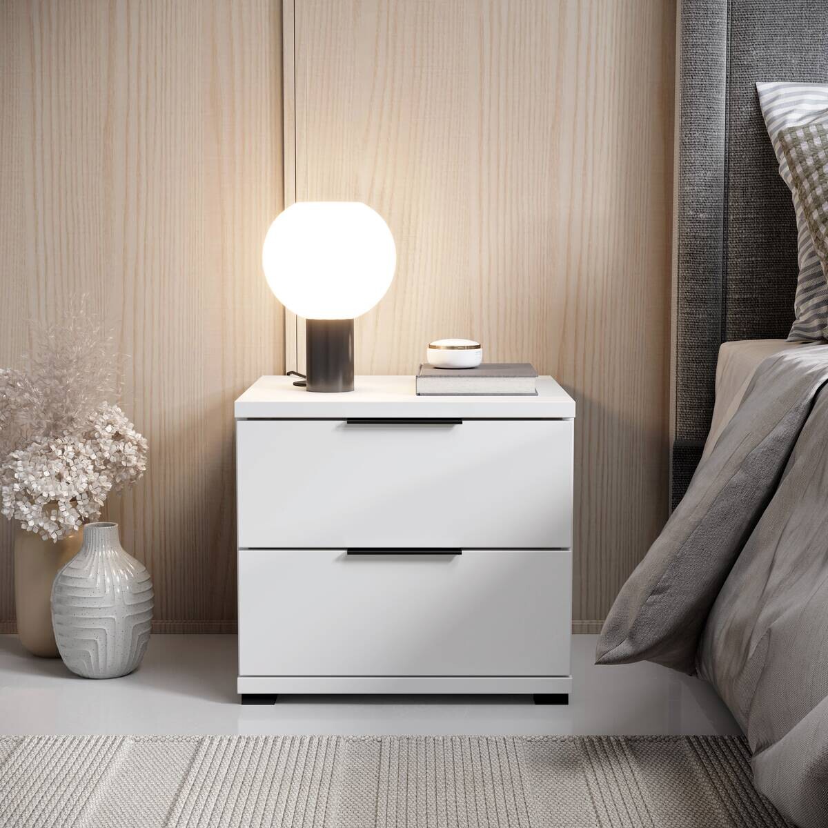 Nachtkonsole Salermo weiß B/H/T: ca. 46x43x42 cm