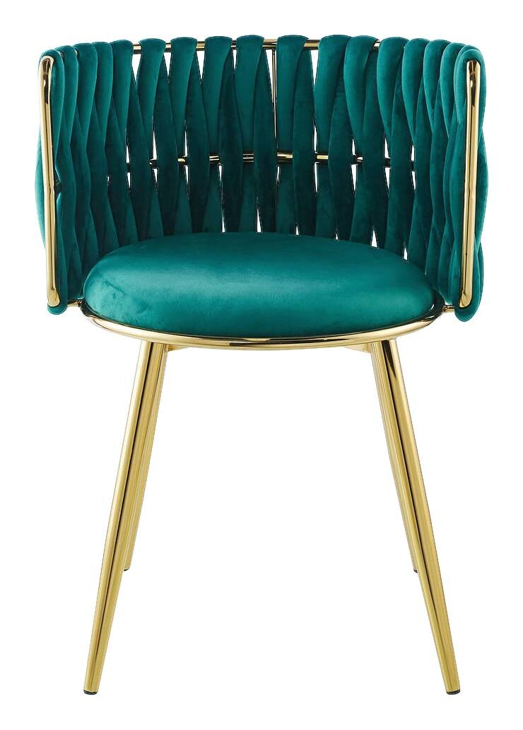 Stuhl Milla 100 2er-Set grün Microfaser B/H/T: ca. 57x80x53 cm