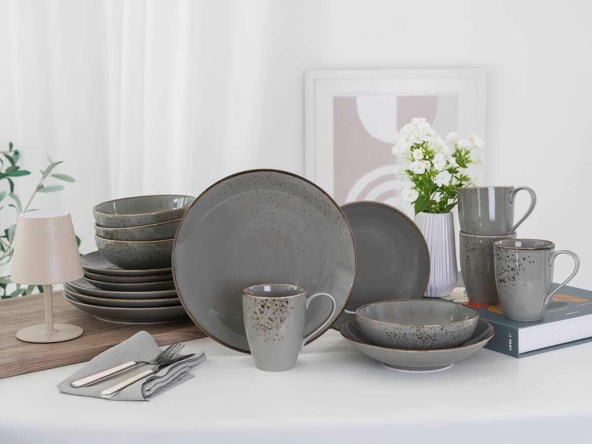 Kombiservice grau Steinzeug 20 tlg.
