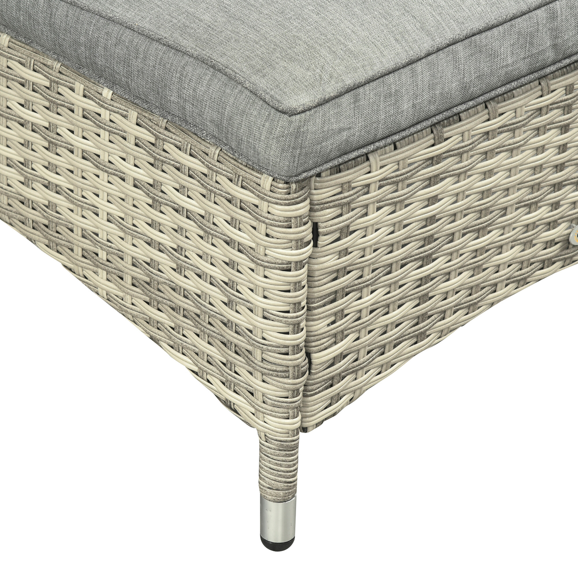 Outsunny Gartenliege-Set mit Tisch grau Polyrattan B/H/L: ca. 73x103x200 cm