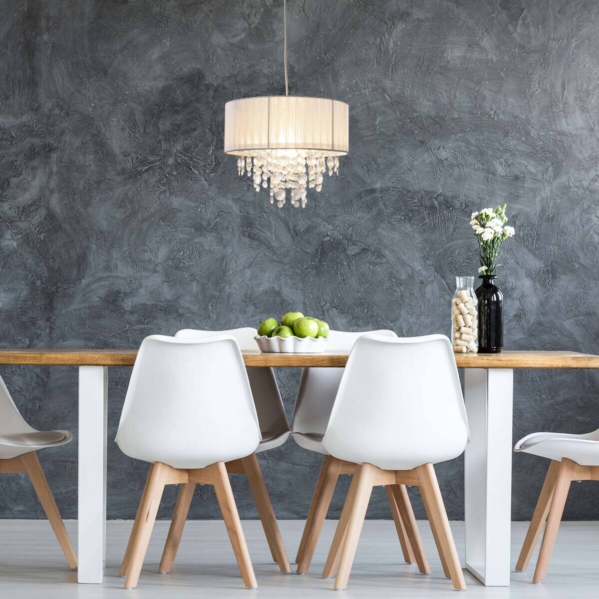 Näve Leuchten Pendelleuchte 6114923 weiß Textil Kunststoff Metall B/H/T: ca. 30x24x30 cm E27 1 Brennstellen