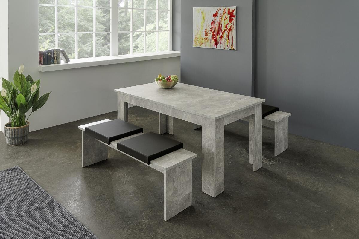 Tischgruppe München Beton Optik Spanplatte B/H/T: ca. 140x75x80 cm Tischgruppe München Beton Optik Spanplatte B/H/T: ca. 140x75x80 cm